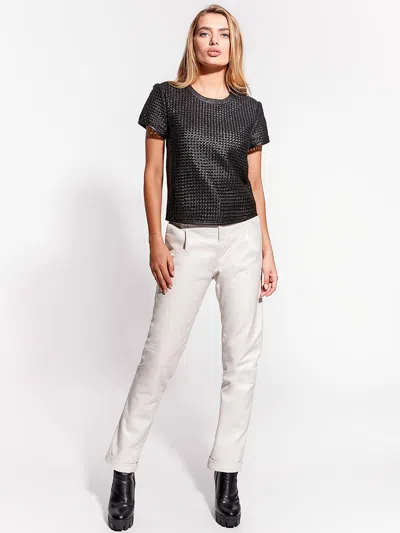 As By Df Piazza Upcycled Leather Tee In Black