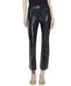 As By Df Rowan Recycled Leather Cropped Micro Flares In Black