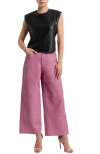 As By Df Ruby Leather Wide Leg Jeans In Pink