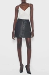 As By Df Ryder Upcycled Leather Skirt In Black