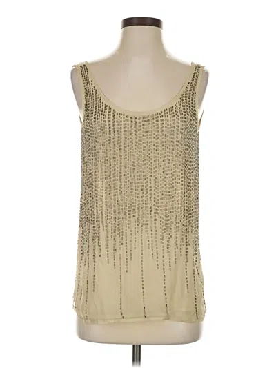 Pre-owned As By Df Sleeveless Silk Top Gold Square Neckline Tops