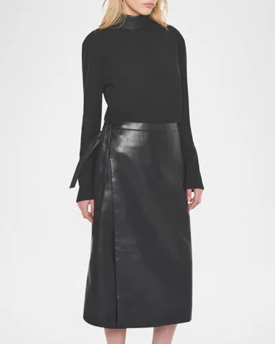 As By Df Tallulah Recycled Leather Skirt In Black