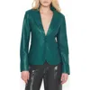 As By Df Telly Upcycled Leather Blazer In Forest Green