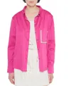 As By Df Valentina Embellished Satin Blouse In Magenta