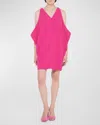 As By Df Valentina Drape Dress In Magenta