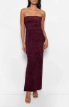 As By Df Venus Stretch Suede Dress In Burgundy