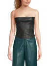As By Df Women's Archer Leather Bandeau Top In Black