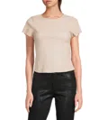 As By Df Women's Brando Stretch-leather Short-sleeve Top In Buttercream