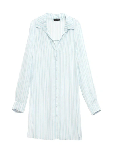 As By Df Women's Cote D'azur Shirtdress In White Blue Stripe