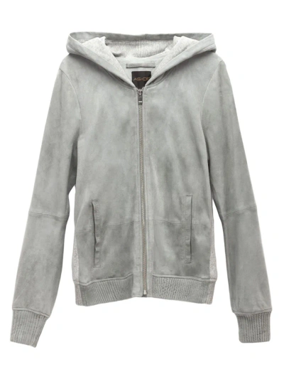 As By Df Women's Luxe Shrunken Suede Hoodie In Iron Grey