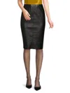 As By Df Women's Port Elizabeth Mixed Media Sheath Midi-skirt In Black
