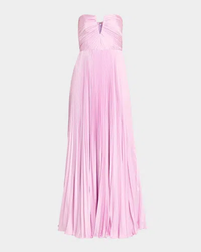 As It May Ella Strapless Pleated A-line Gown In French Lilac