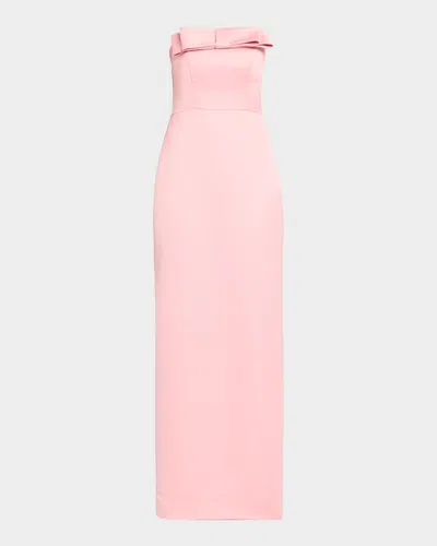 As It May Elyna Strapless Duchess Satin Column Gown In Animal Print