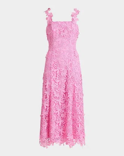 As It May Gabrielle Floral Lace Midi-dress In Purple