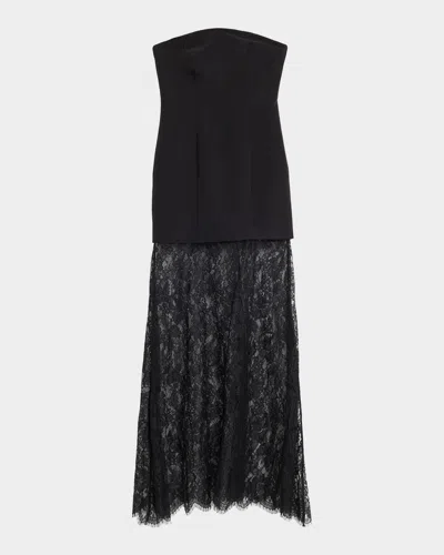As It May Gaelle Strapless Crepe & Lace Gown In Animal Print