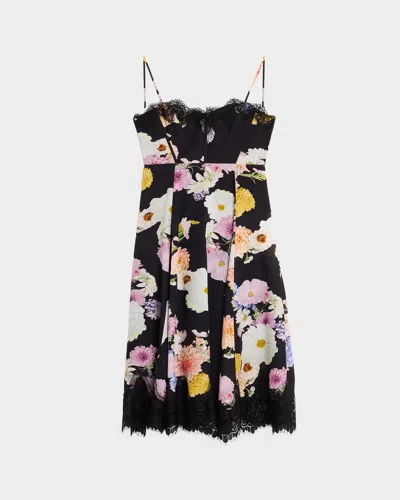 As It May Junia Lace-trim Floral Linen Mini Dress In Multi
