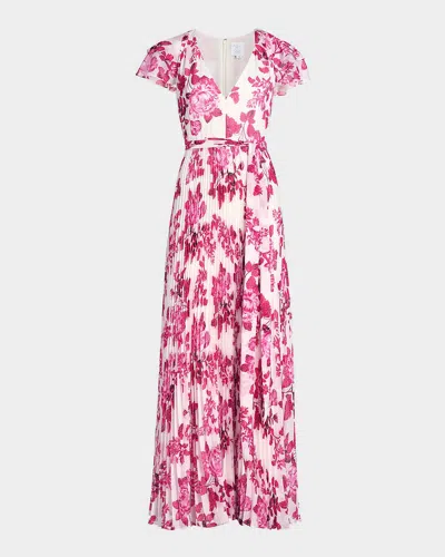 As It May Kate Floral Wrap Maxi Dress In Purple