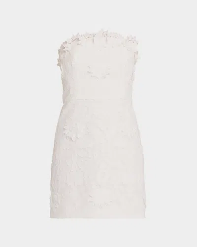 As It May Nerida Strapless Floral Applique Mini Dress In White