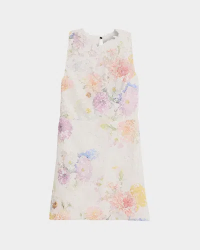 As It May Nerine Sleeveless Floral Lace Mini Dress In Pink