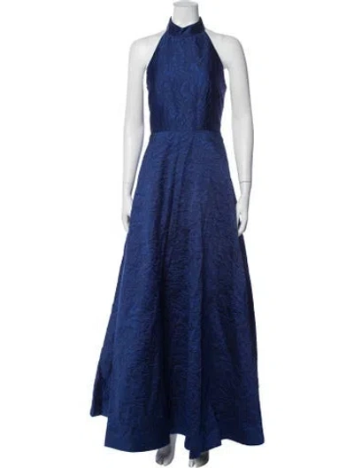Pre-owned As It May Patterned Long Dress W/ Tags In Blue