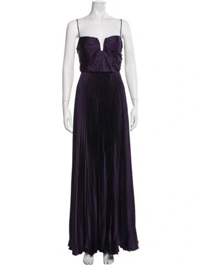 Pre-owned As It May Plunge Neckline Long Dress W/ Tags In Purple