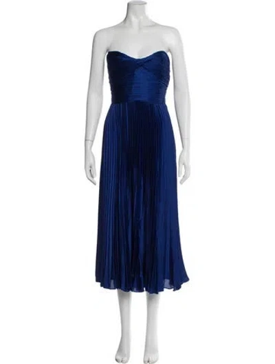 Pre-owned As It May Strapless Midi Length Dress W/ Tags In Blue
