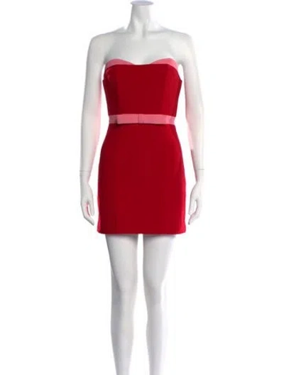 Pre-owned As It May Strapless Mini Dress In Red