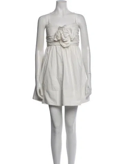 Pre-owned As It May Strapless Mini Dress In White