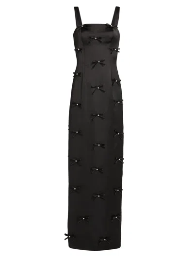 As It May Women's Amora Embellished Bow Satin Gown In Black