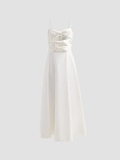 As It May Women's Ariaelle Cotton-blend Bow Midi-dress In White