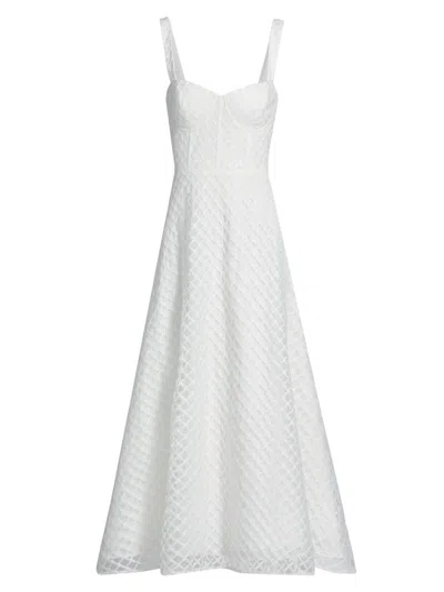 As It May Women's Aurele Tulle Fit & Flare Midi-dress In White