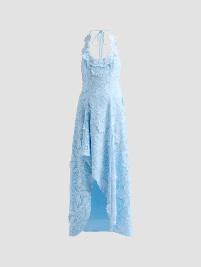 As It May Women's Avira Laser-cut Lace Halter Gown In Blue