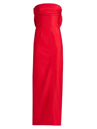 As It May Women's Camille Faille Strapless Column Gown In Red