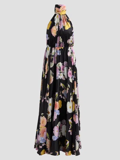 As It May Women's Eli Floral Satin Chiffon Halter Gown In Black