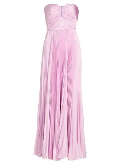 As It May Women's Ella Pleated Woven Strapless Gown In Pink
