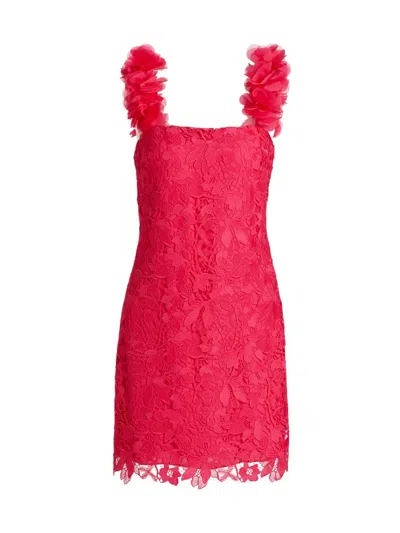 As It May Women's Emy Guipure Lace Organza-strap Minidress In Pink