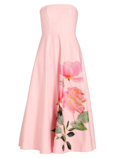 As It May Women's Flora Strapless Woven Midi-dress