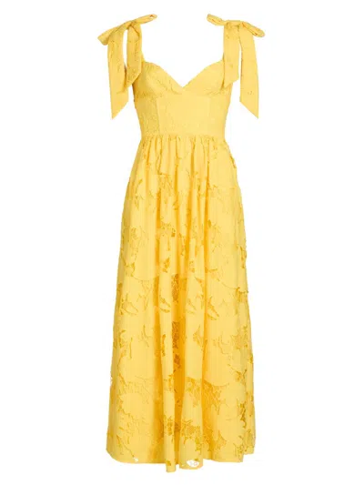 As It May Women's Juliette Sweetheart Woven Midi-dress In Yellow