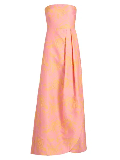 As It May Women's Kaia Floral Jacquard Strapless Gown