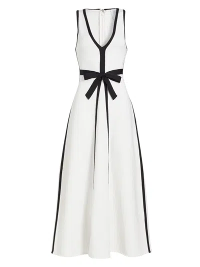 As It May Women's Kari A-line Bow Midi-dress In White