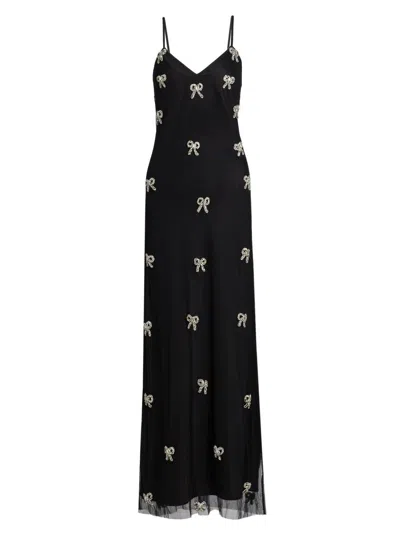 As It May Women's Leila Crystal Embroidered V-neck Gown In Black