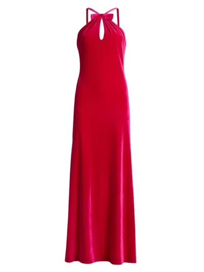 As It May Women's Louise Velvet Halter Gown In Pink