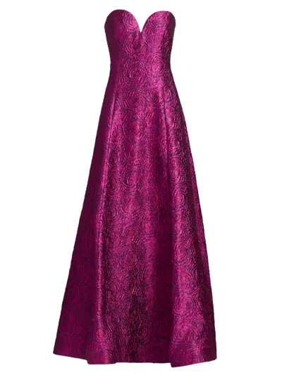 As It May Women's Mariana Jacquard Sweetheart Strapless Gown In Purple