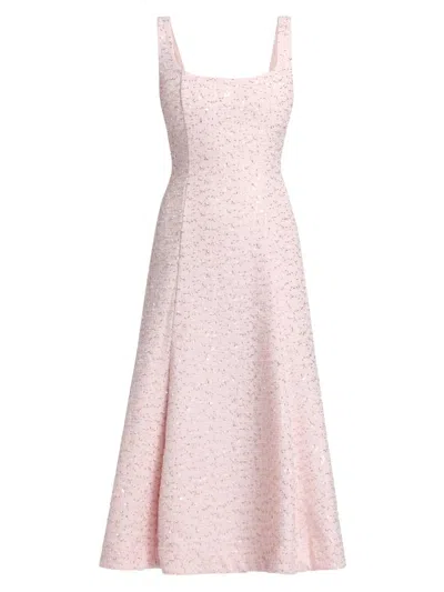 As It May Women's Meadow Embellished Tweed Midi-dress In Pink