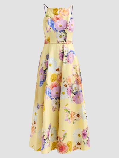 As It May Mirelle Sleeveless Floral-print Cutout Gown In Multi