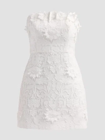 As It May Women's Nerida Floral Appliqué Sheath Mini Dress In White