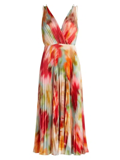 As It May Women's Nylah Printed Satin Midi-dress