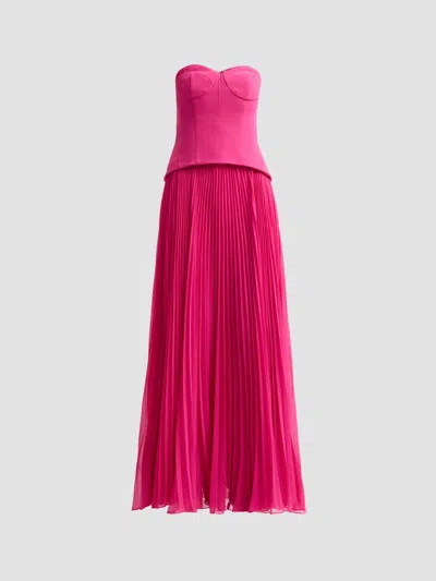 As It May Women's Odette Strapless Crepe-chiffon Gown In Royal Fuchsia