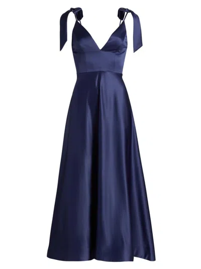 As It May Women's Paula Satin Midi-dress In Blue
