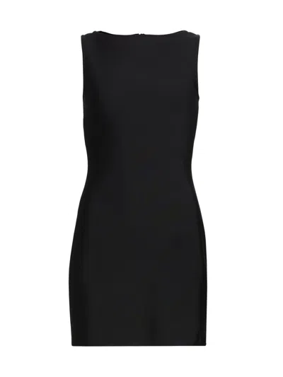 As It May Women's Peach Boatneck Knit Minidress In Black